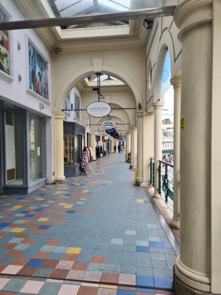 Arcade of shops in Torquay