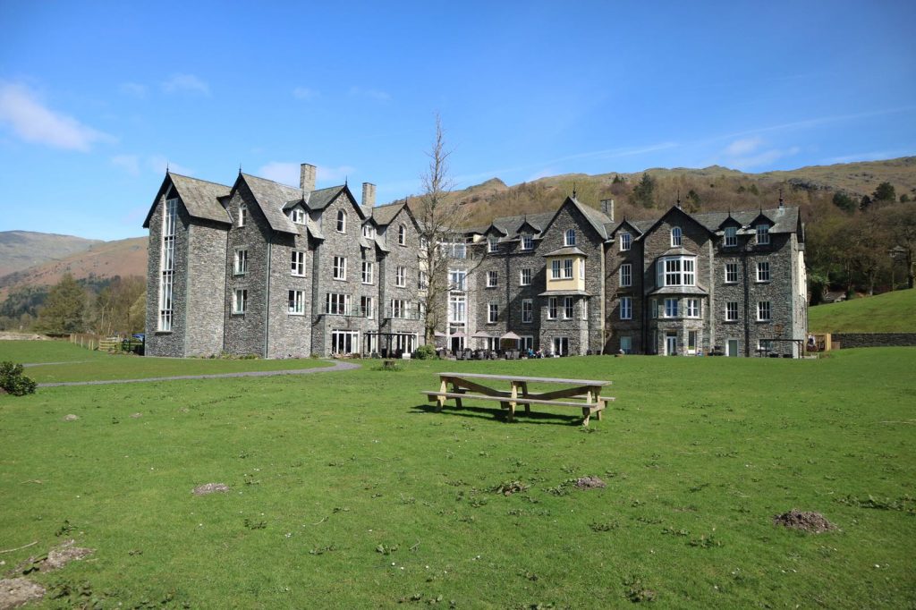 Grey stone building of Daffodil Hotel and Spa in Grasmere